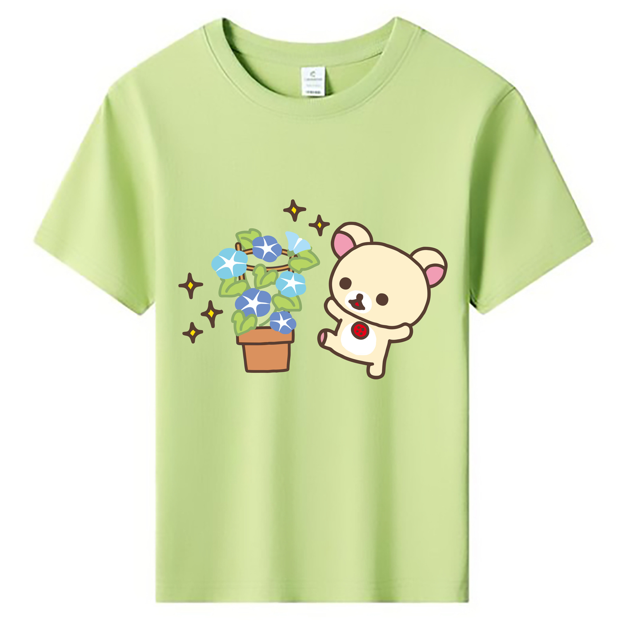 （画像用） リラックマ リラックマ キイロイトリ Rilakkuma Korilakkuma Kiiroitori 綿100％キッズTシャツ（フロントプリント）